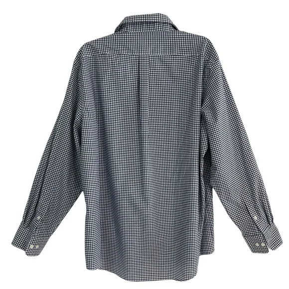 Lauren Ralph Lauren Mens Long Sleeve Regular Fit Navy White Checkered Shirt XL - Picture 6 of 6